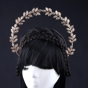 太阳女神发箍立体大圈天使发饰金色圣母光环演出复古头饰演出道具