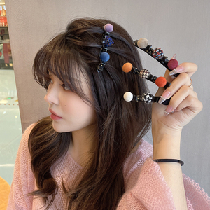 简约编发发夹女刘海前额碎发神器发卡网红百搭侧边鸭嘴夹子头饰品