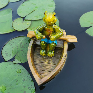 仿真动物海龟青蛙树脂工艺品摆件花园装饰庭院池塘漂浮水鱼缸造景