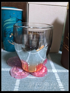 星巴克咖啡杯周年双层玫瑰金色电镀玻璃杯少女心水杯