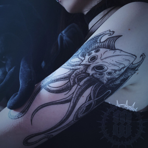 mw原创纹身贴 克苏鲁崇拜·幼年克苏鲁 复古暗黑另类防水纹身贴