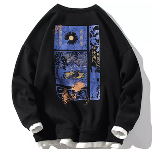 李砚主理 b3k 日系雏菊富士山图案圆领宽松休闲卫衣 男女同款