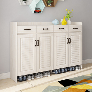 000人付款淘宝楠竹鞋柜加高鞋架百页对开二门三门欧式鞋柜玄关仿实木