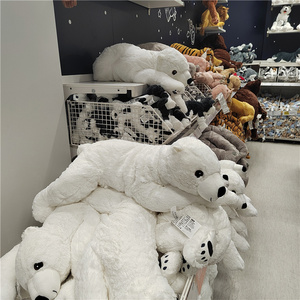 宜家新品SNUTTIG思纳迪毛绒玩具白色/北极熊长度60厘米可爱大白熊