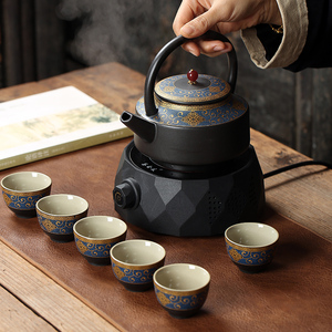 煮茶器套装陶瓷电陶炉复古家用办公提梁烧茶壶白茶黑茶普洱茶茶具