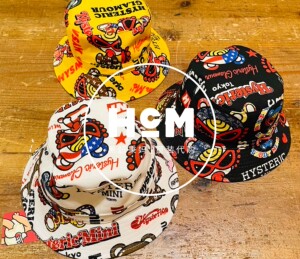 日本代购hysteric mini黑超奶嘴童装泰迪满印渔夫帽新品