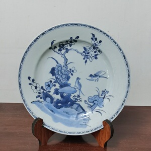 00同款货源豫蓼轩868淘宝清代高脚盘子老青花瓷盘子老古董古玩老