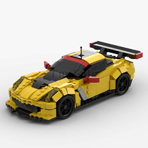 moc-9368 科维特c7勒芒拉力赛车 汽车模型 国产拼装积木 兼容乐高