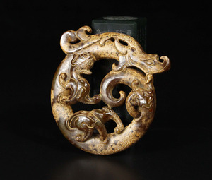 旧藏玉龙螭龙佩把件古董摆件古玩老物件收藏真品明清出土古玉老玉