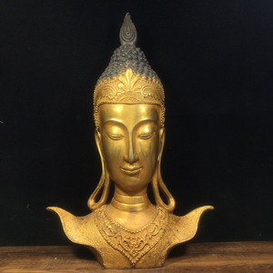 古董收藏真品铜器古玩捡漏农村老旧物件铜杂件纯铜观音头像佛头像