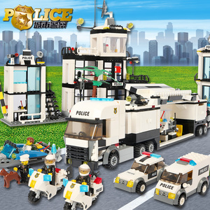 城市系列警察局警车乐高指挥车拼装积木男孩子拼插益智力拼图玩具