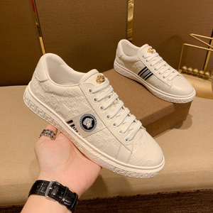 欧洲站美杜莎男鞋冬季潮大牌奢侈品英伦小白鞋男真皮百搭休闲板鞋