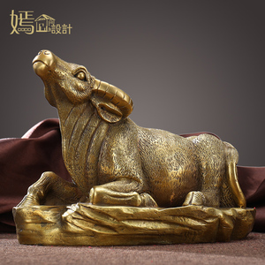 纯铜牛摆件招财十二生肖牛办公室桌家居客厅创意装饰品属牛吉祥物