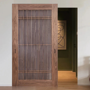 黑胡桃木门新中式室内门中国风禅意卧室门移门实木定制高品质木门