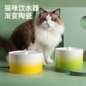 猫咪电动陶瓷加热饮水机自动饮水器狗狗喝水循环宠物碗活水喂水器