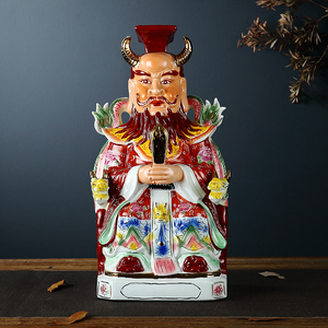 陶瓷新款人物纯手工中式佛像 道教神像宫殿摆件 牛魔王牛神
