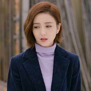 爱的厘米佟丽娅关雨晴同款衣服藏青色灯芯绒西装外套女时尚秋冬潮