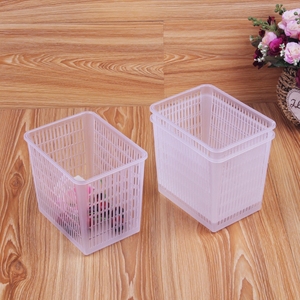 半透明长方形塑料篮子沥水篮水果篮鸡蛋框杨梅篮冰箱收纳整理盒子