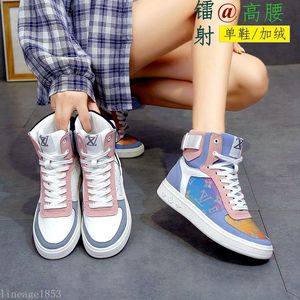 回力女鞋2021春季新款高帮板鞋韩版学生镭射高腰运动鞋女士休闲鞋