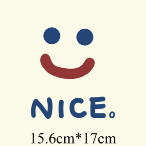 nice可爱卡通笑脸烫画印花服装胶印图案柯式过粉热转印烫画贴0366
