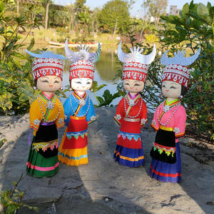 少数民族娃娃玩偶木人偶玩具布艺广西旅游工艺品壮族特色民族娃娃