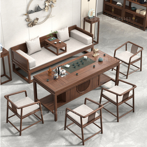 新中式实木家具现代简约白蜡木茶桌椅组合家用泡茶几客厅禅意茶台