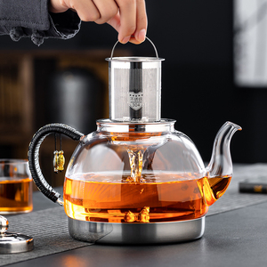 2024新款茶道电磁炉专用煮茶壶加厚玻璃煮茶器不锈钢过滤烧水单壶