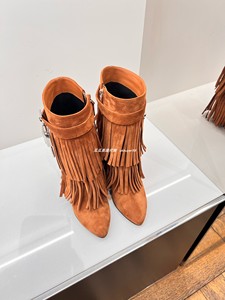 Givenchy/纪梵希 鞋子 22秋冬5折 女鞋 驼色流苏高筒尖头皮靴