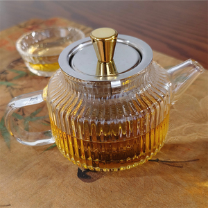 玻璃小茶壶耐高温加厚一人用迷你精致透明带过滤泡茶壶套装单壶