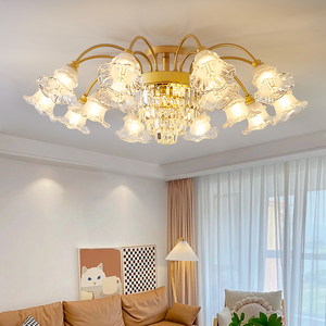 新款现代水晶圆形客厅简约书房卧室时尚家用节能LED灯饰吸顶灯具