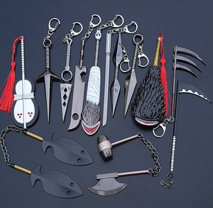 干柿鬼鲛兜割平目鲽再不斩四代目苦无飞段草雉剑斑团扇武器模型