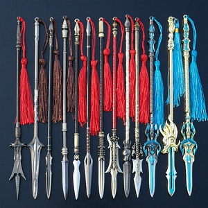 古代英雄秦琼虎头枪杨再兴高宠林冲火云盘龙枪方天画戟武器模型