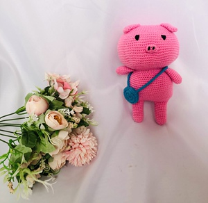手工制作送女友男友礼物编织玩偶成品毛线娃娃猪仔钩针纪念品摆件