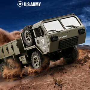 rc六驱遥控车重型军事卡车1:16仿真模型可改装摄像攀爬六轮越野车