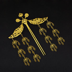 纯铜保色 唐制发饰簪花仕女图发簪 唐风汉服首饰 发饰发钗发簪