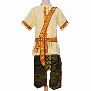 泰国传统服饰傣族男装短袖上衣灯笼裤套装年会活动表演影楼写真男