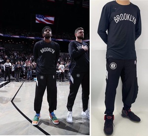 篮网20新赛季同款速干秒脱全开排扣裤欧文詹姆斯库里热身出场服