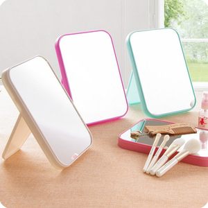 方形梳妆镜随身镜桌面台式小镜子简约折叠台面镜化妆镜便携公主镜