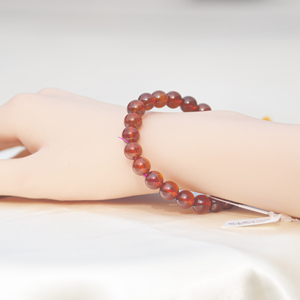 【芬达石榴石】天然透体水晶手串巴西料橙红石榴石手链女单圈多圈