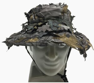 支援者军迷野战cs迷彩伪装帽 狩猎伪装帽 树叶仿生迷彩奔尼帽圆帽