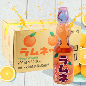 波子汽水日本进口哈塔波子汽水弹珠汽水网红 橘子味碳酸饮料200ml