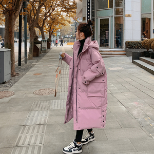 羽绒棉服女中长款2024年冬季新款韩版学生时尚学院风加厚棉衣外套