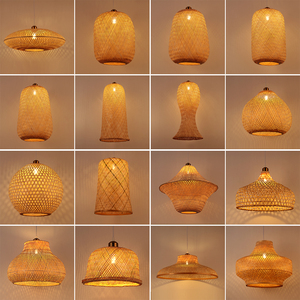 中式竹艺竹编吊灯灯笼竹灯日式仿古创意禅意餐厅茶室民宿编织灯罩