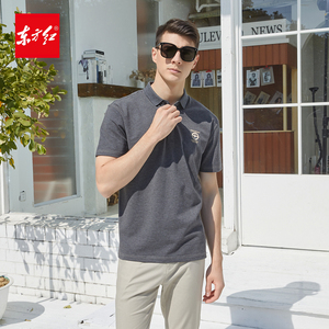 东方红男装tk5041单面珠地针织 polo 舒适一夏 时尚明线 刺绣印花