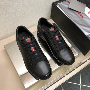 prada/普拉达男鞋新款经典牛男士皮尼龙布透气商务休闲运动跑步鞋