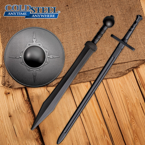 冷钢coldsteel塑钢刀未开刃西洋罗马剑武术训练非金属圆盾牌防身