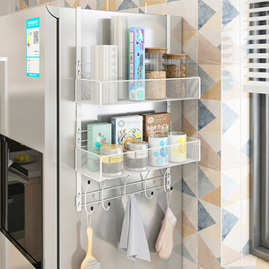 厨房冰箱置物架侧收纳挂袋侧壁挂架子侧边壁挂式整理神器顶部挂钩