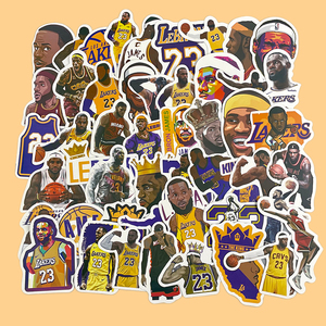 50张nba詹姆斯贴纸篮球明星图案行李箱笔记本手机手帐装饰贴画