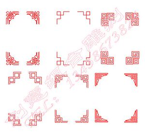 997墓碑花边线雕图精雕图铣底图矢量图文泰图jdp plt ac6