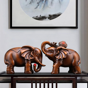 大象摆件一对门口吉祥物家居客厅风水招财镇宅中式玄关酒柜装饰品